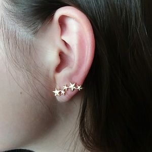 Star Cluster Earring Set Climber Stud Boho